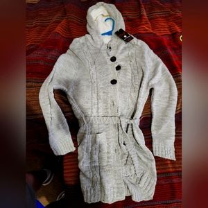 Hooded Sweater with Belt